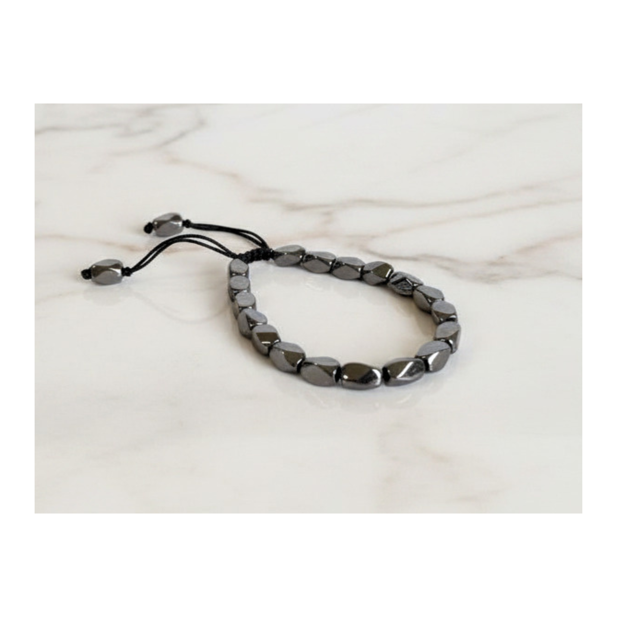 Hematite macrame bracelet
