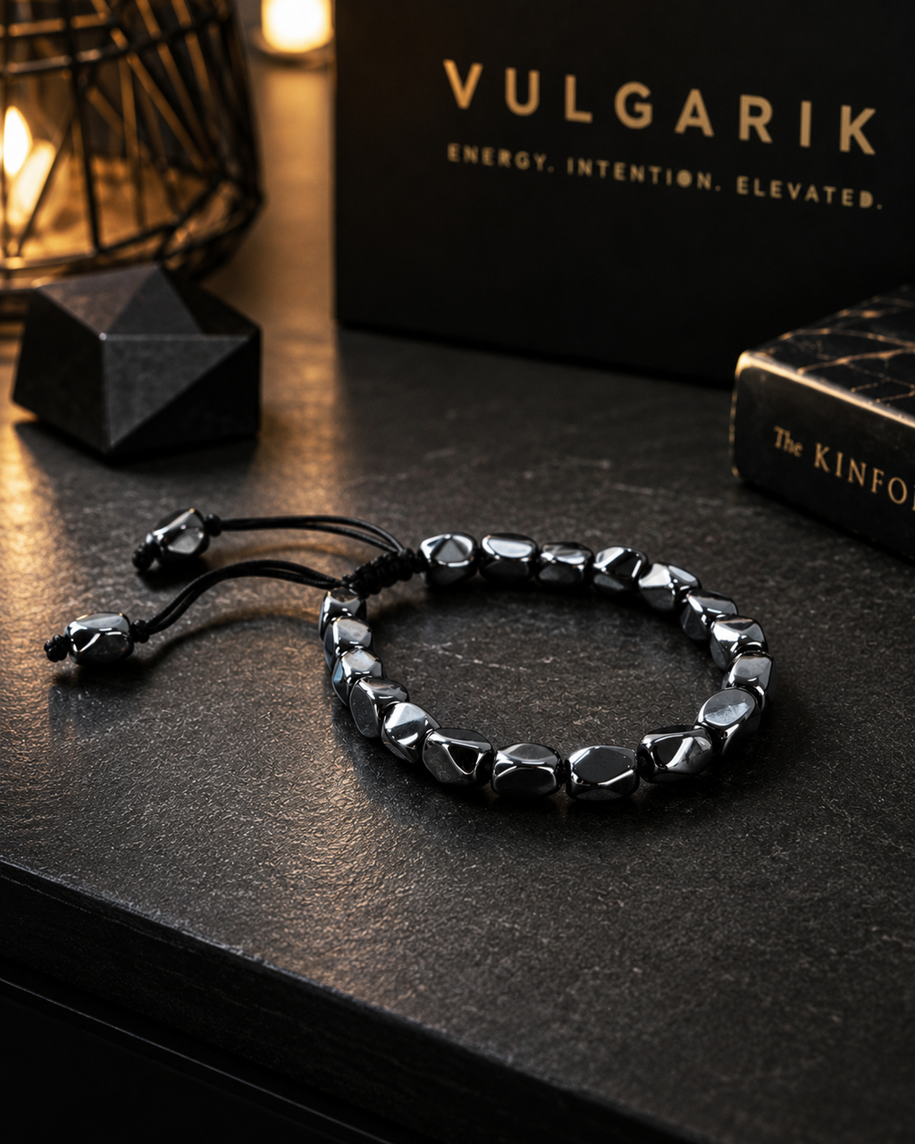 Hematite macrame bracelet